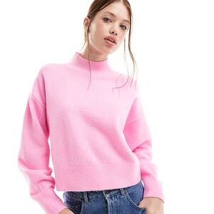 & Other Stories Pink Mock Neck Sweater